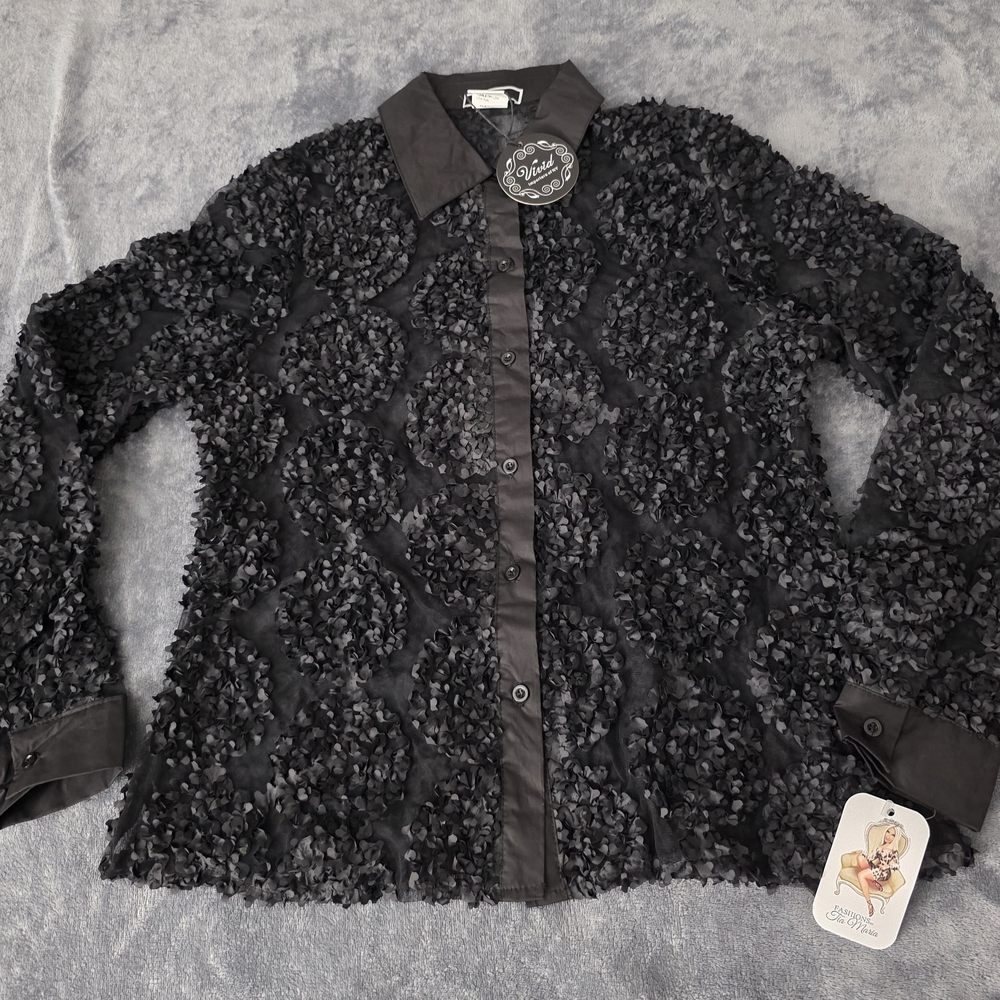 Chic Black Textured Women's Blazer